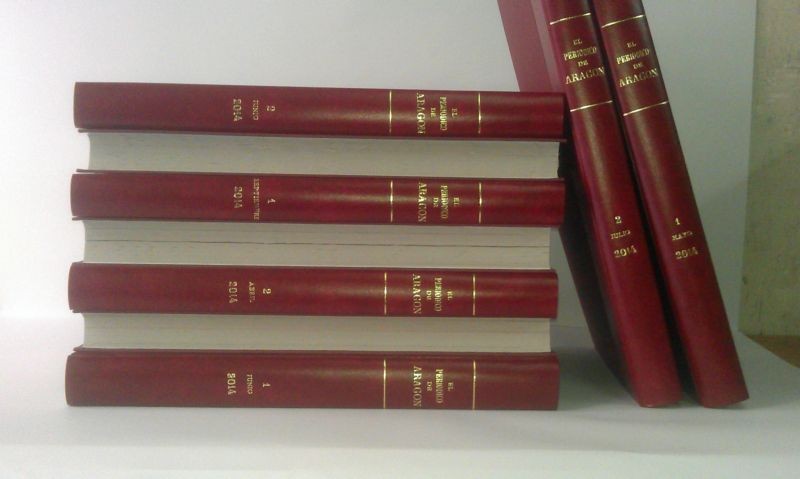 Encuadernación de ejemplares de El Periódico de Aragón